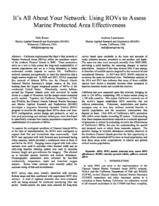 It’s All About Your Network: Using ROVs to Assess Marine Protected Area Effectiveness